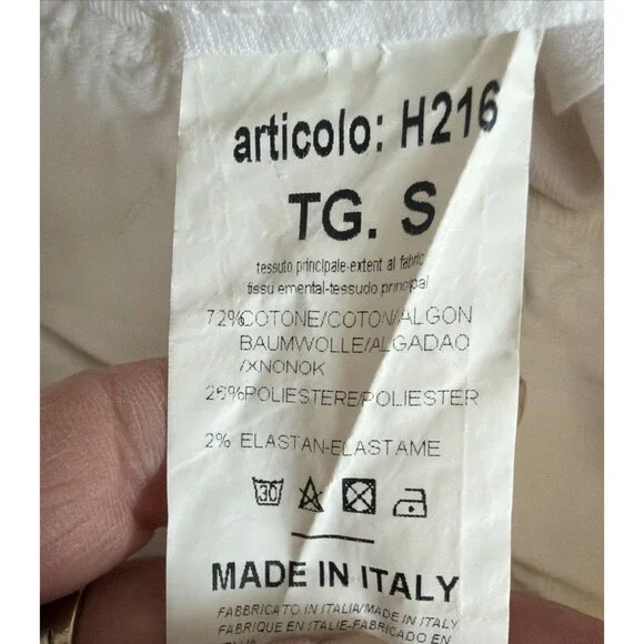 Unbranded Made in Italy Straight Leg Button Front White Floral Art Jeans Sz 28 - Picture 4 of 7